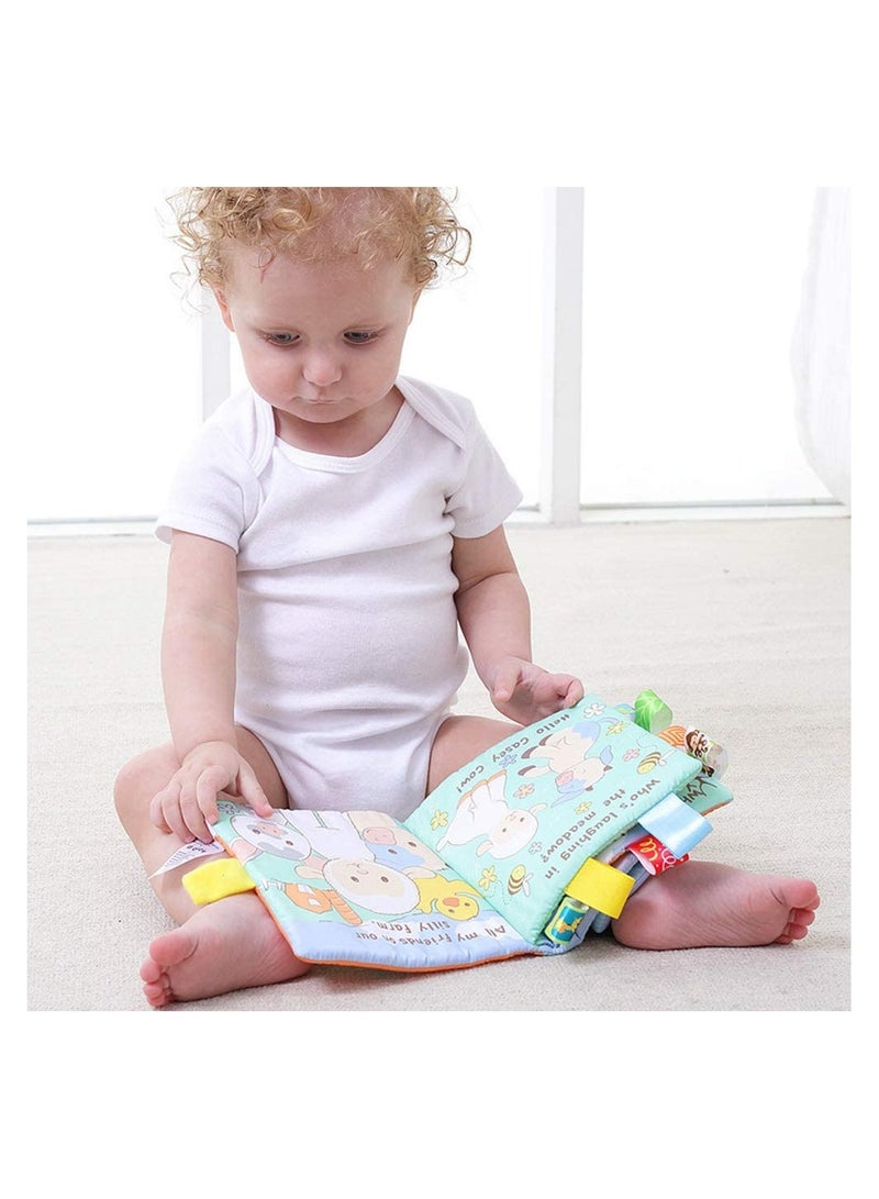 4 قطع / مجموعة كتب للأطفال الرضع من القماش الناعم المجعد على شكل حيوانات كرتونية في مرحلة ما قبل المدرسة التعليمية المبكرة - 4 قطع - Image 5